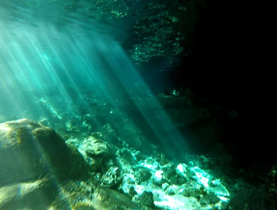 cenote dos ojos peninsule yucatan mexique