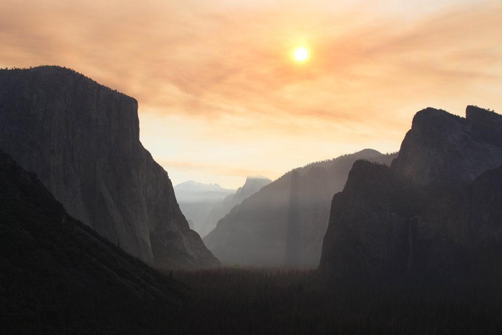 yosemite tunnel view sunrise