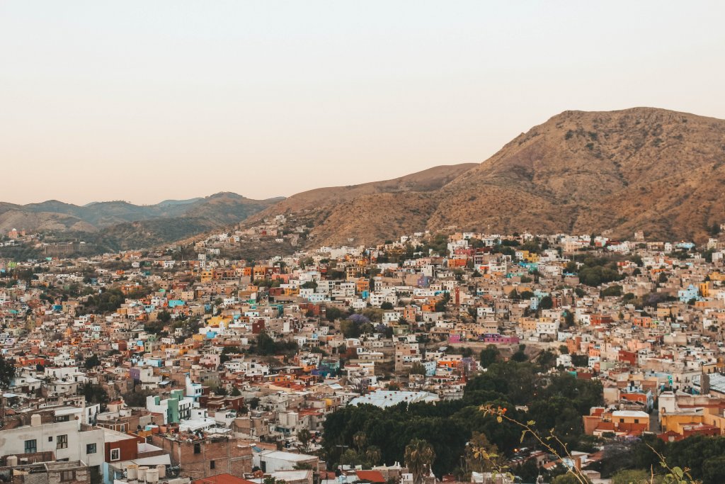 Guanajuato Mexique coucher de soleil