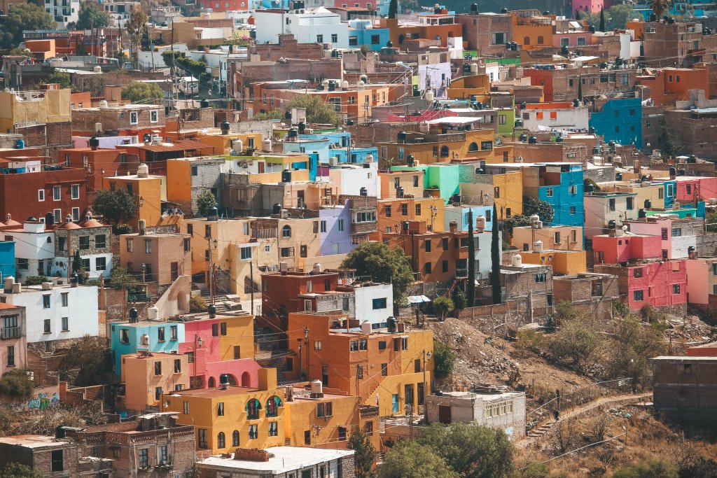 Maisons colorées Guanajuato Mexique