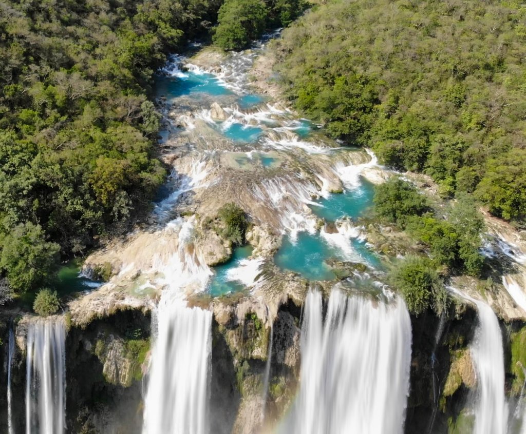 Tamul Drone Waterfall Huasteca Potosina Mexico