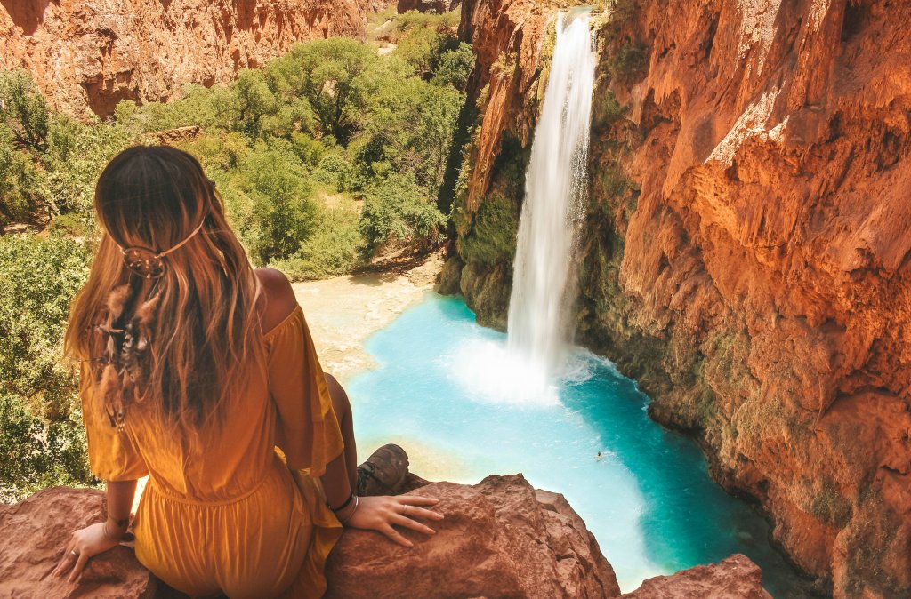 Arizona - vue sur Havasu falls cascade