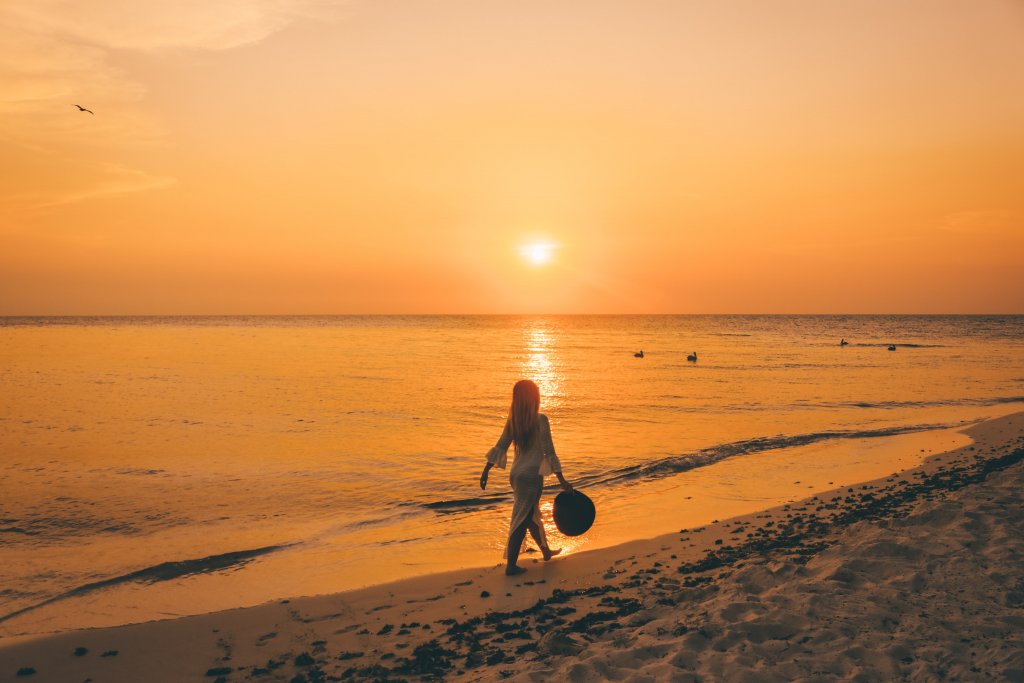 Coucher de soleil Ranguana Caye Belize