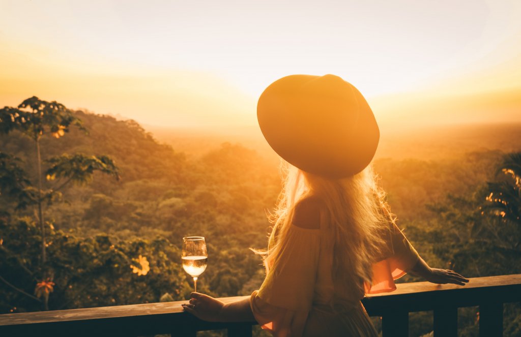 coucher de soleil vue sur la foret tropicale copal tree lodge