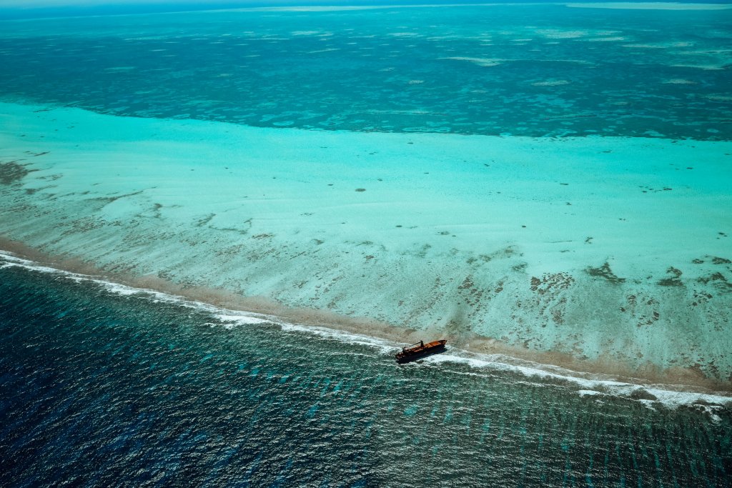 épave echouée barriere de corail belize