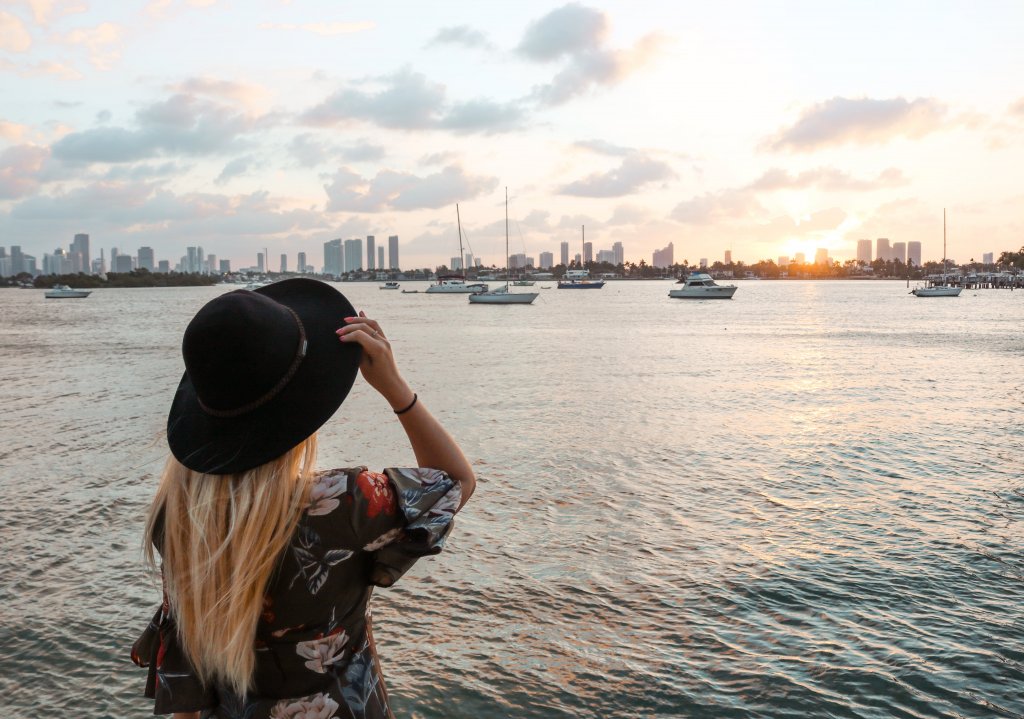 miami baie coucher de soleil floride