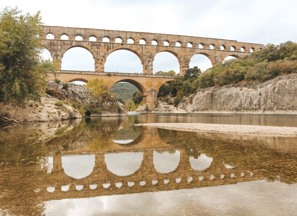 Pont du gard France reflet