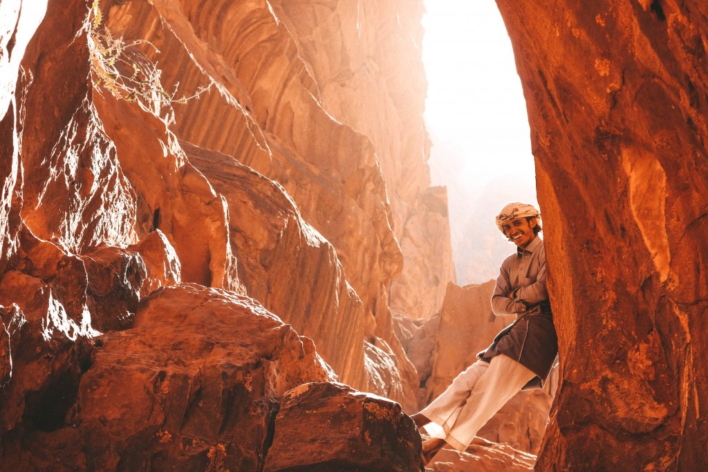 Bédouin canyon désert de wadi rum Jordanie