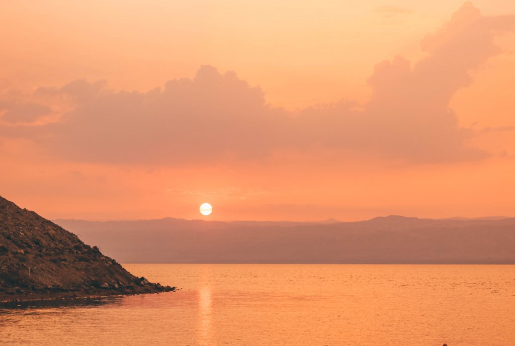 coucher de soleil mer morte Jordanie