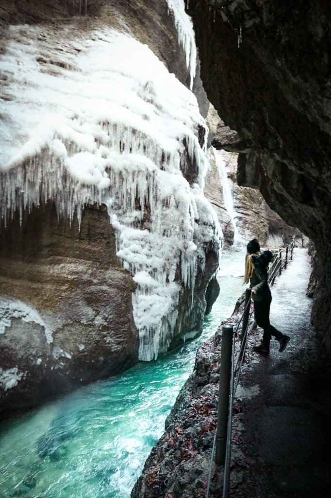 Gorge de Partnach Allemagne hiver cascades glace