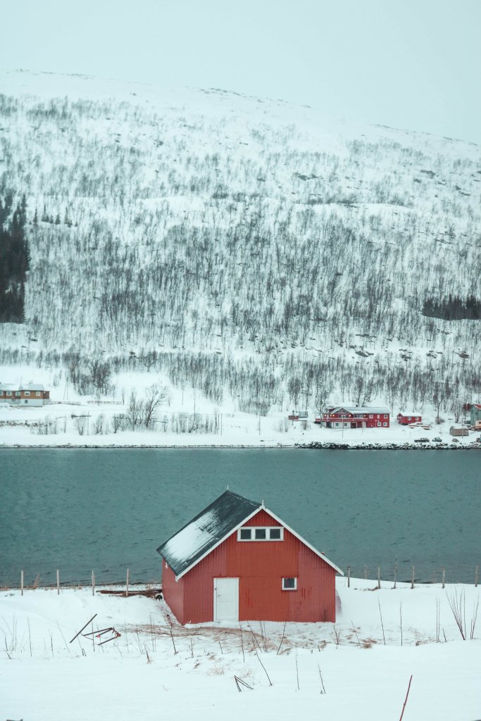 Cabanes rouges ile de tromso norvege