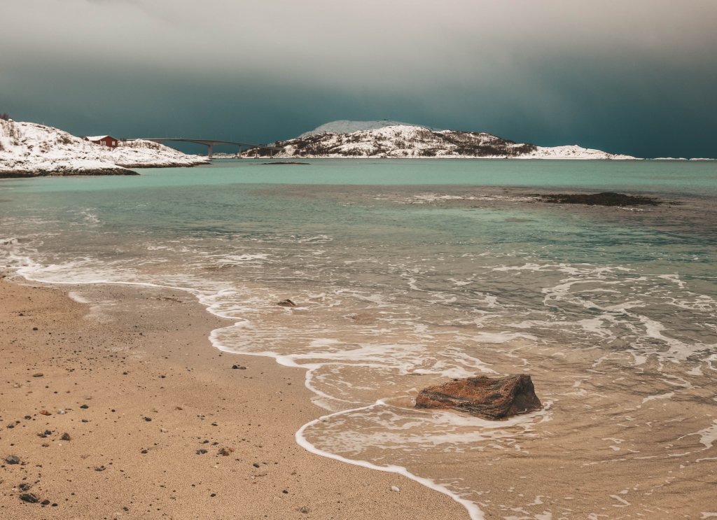 Plage ile de Tromso Norvege