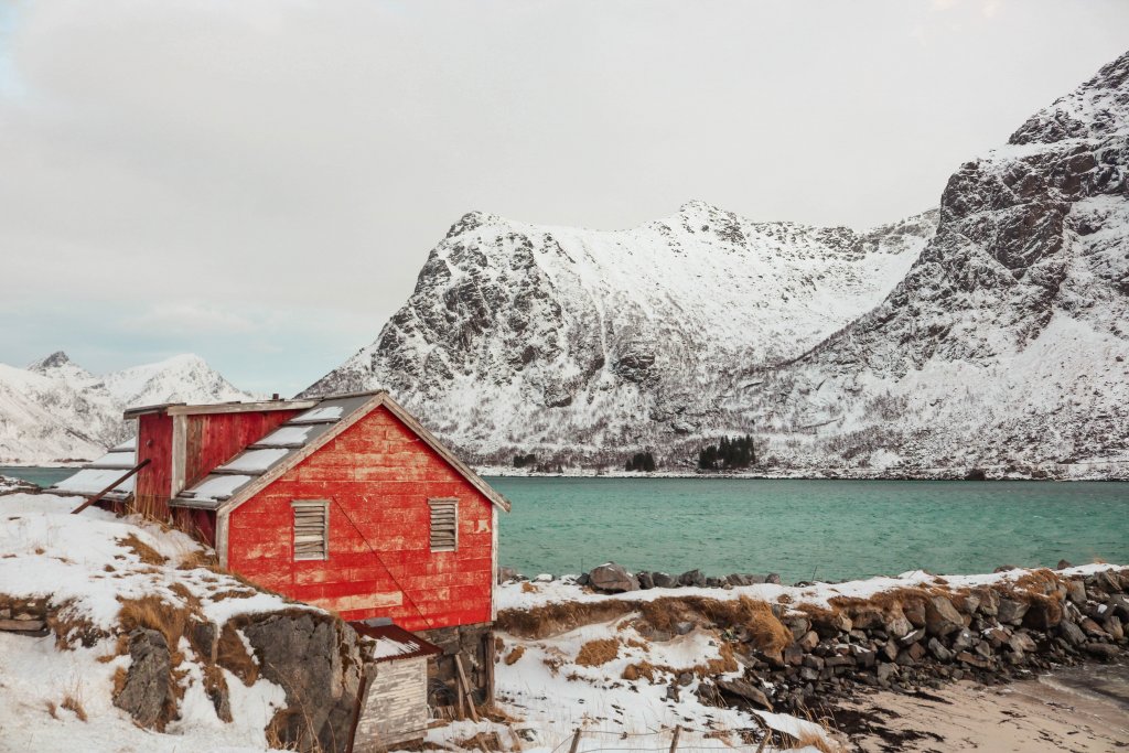 Vieux Cabanon rouge Lofoten norvege