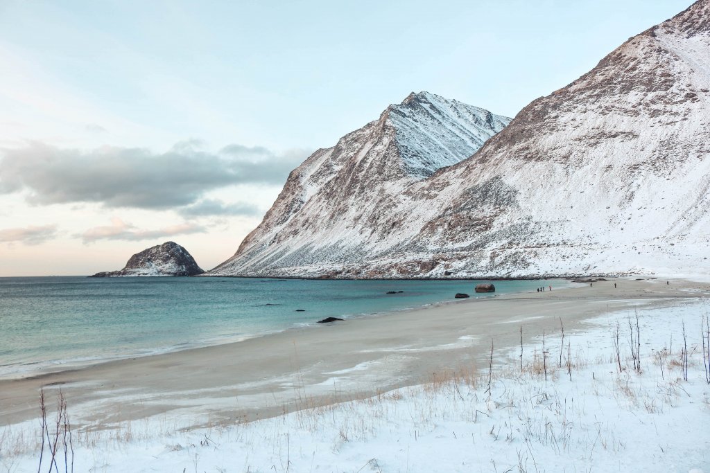 plage Haukland lofoten norvege