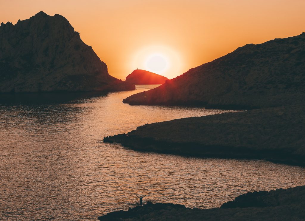 Coucher de soleil Callelongue Marseille Les Goudes