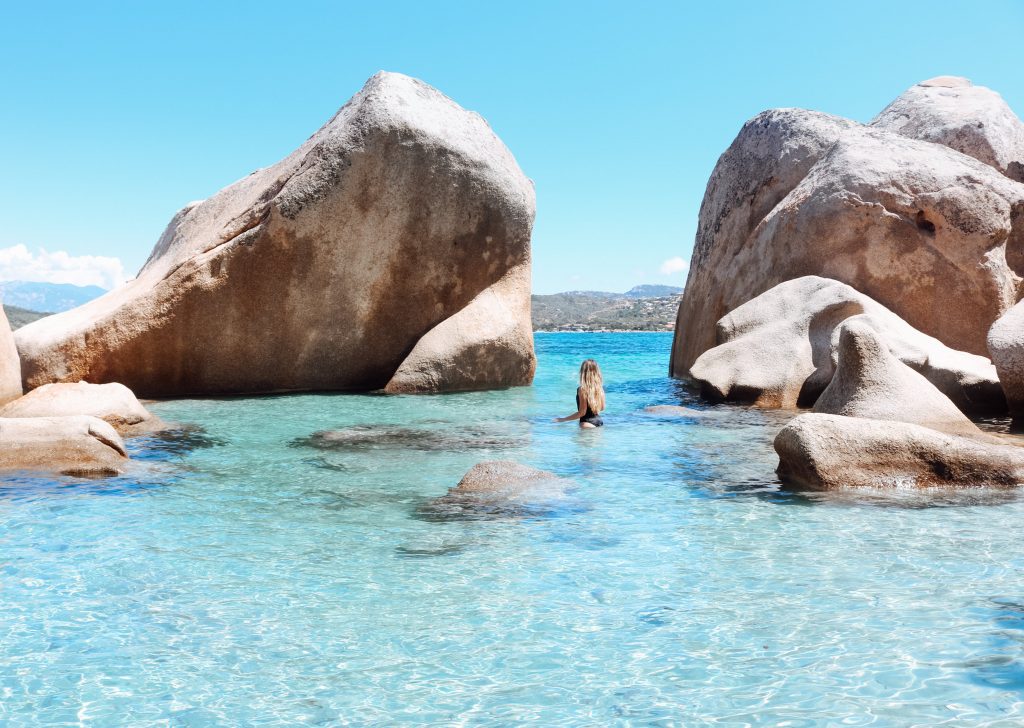 Plage de Santa Giulia Rocher Corse