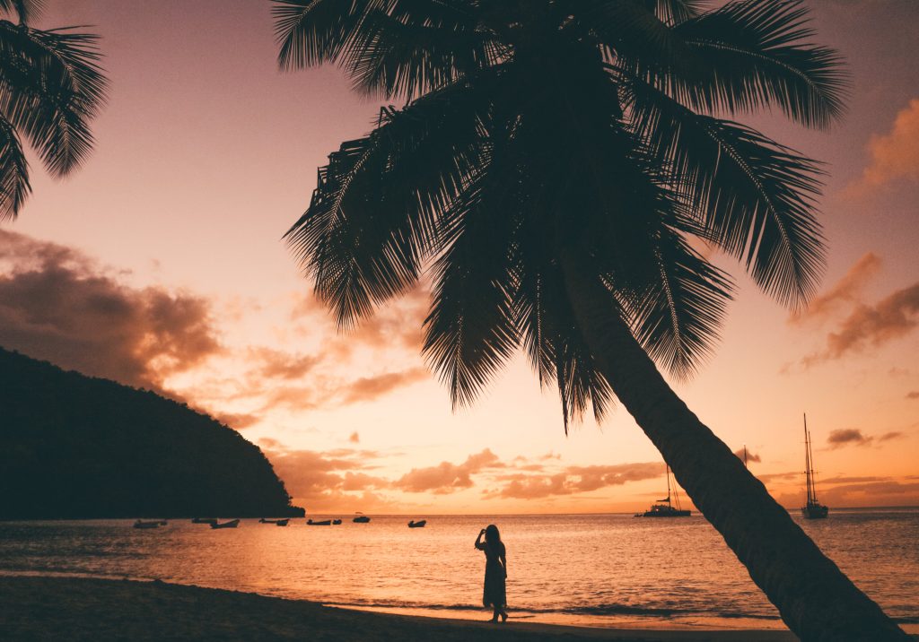 Anse Dufour au coucher de soleil