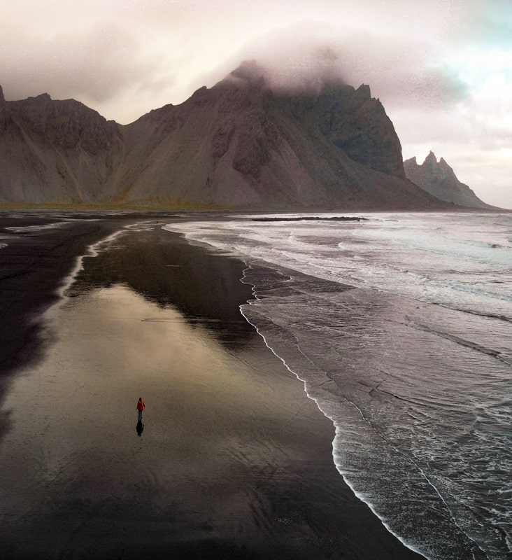 Plage de Stokksnes en drone