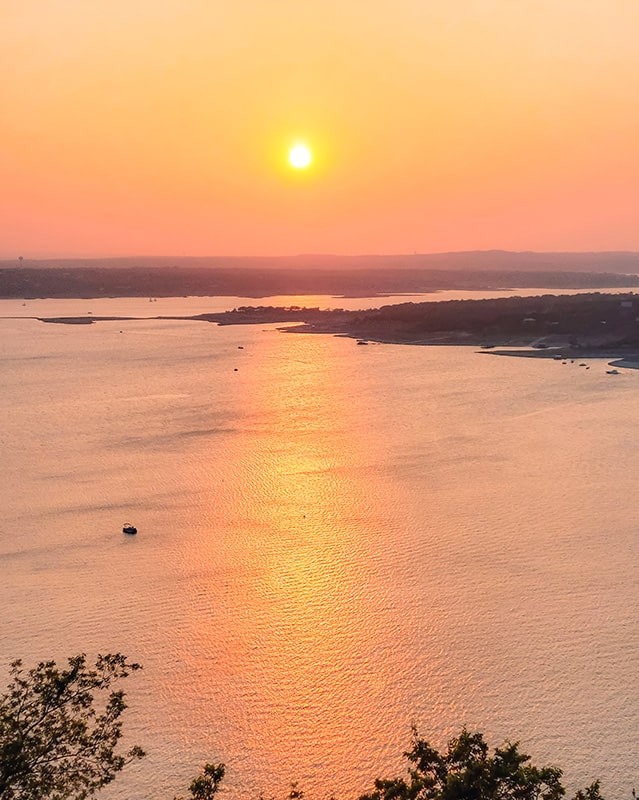 Coucher de soleil Lac Travis Texas