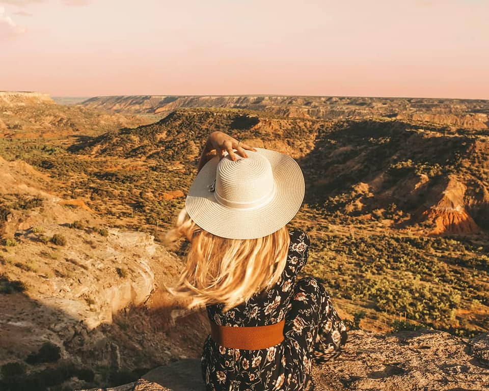 Coucher de soleil canyon Palo Duro Texas