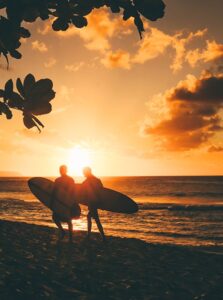 Coucher de soleil à Sunset Beach Oahu