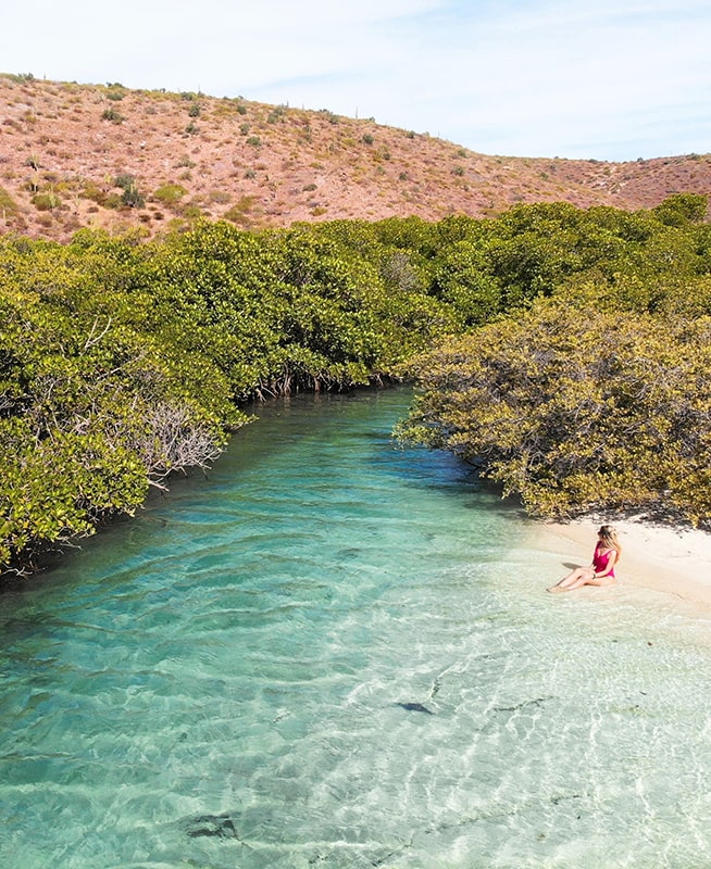 Riviere et plage région de la Paz Mexique