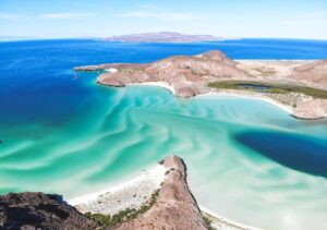 vue depuis le mirador de la baie de balandra mexique