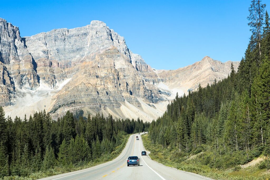 Route des glaciers en voiture Alberta