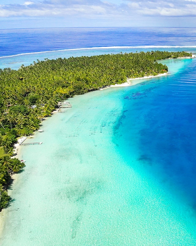 Lagon de Maupiti en drone